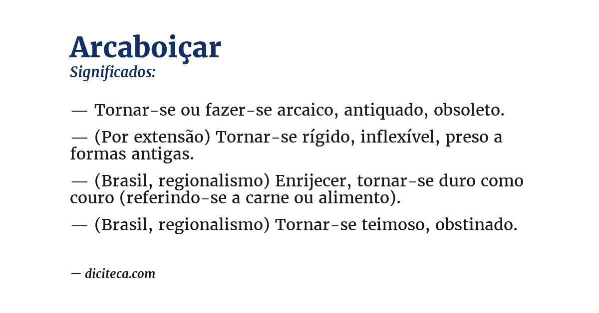 Significado de arcaboiçar