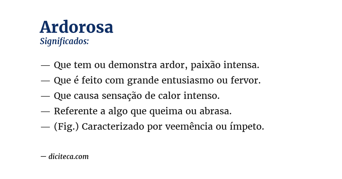 Significado de ardorosa