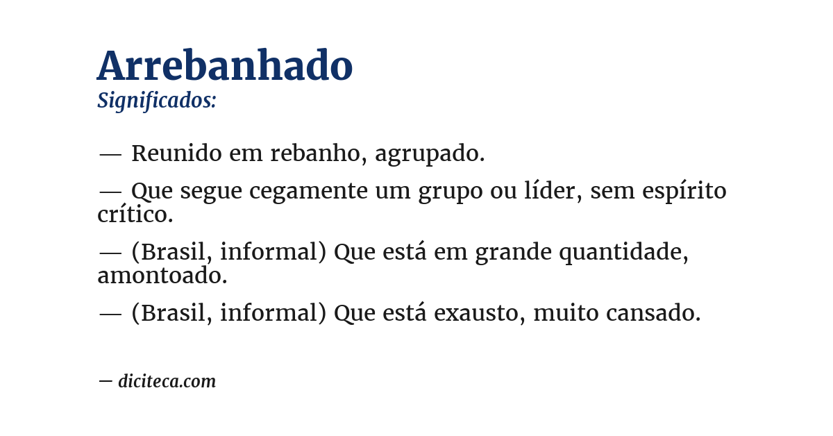 Significado de arrebanhado