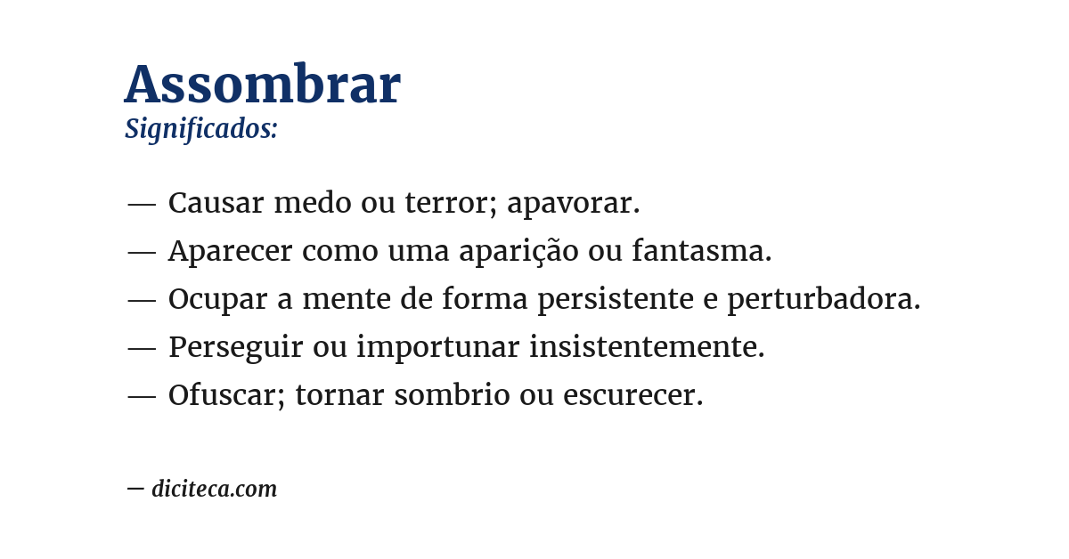 Significado de assombrar