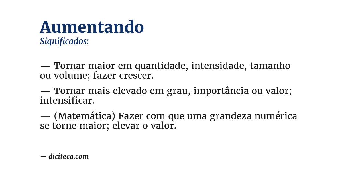 Significado de aumentando