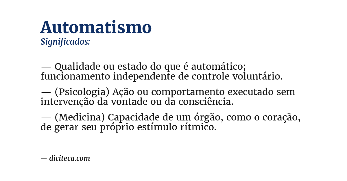 Significado de automatismo