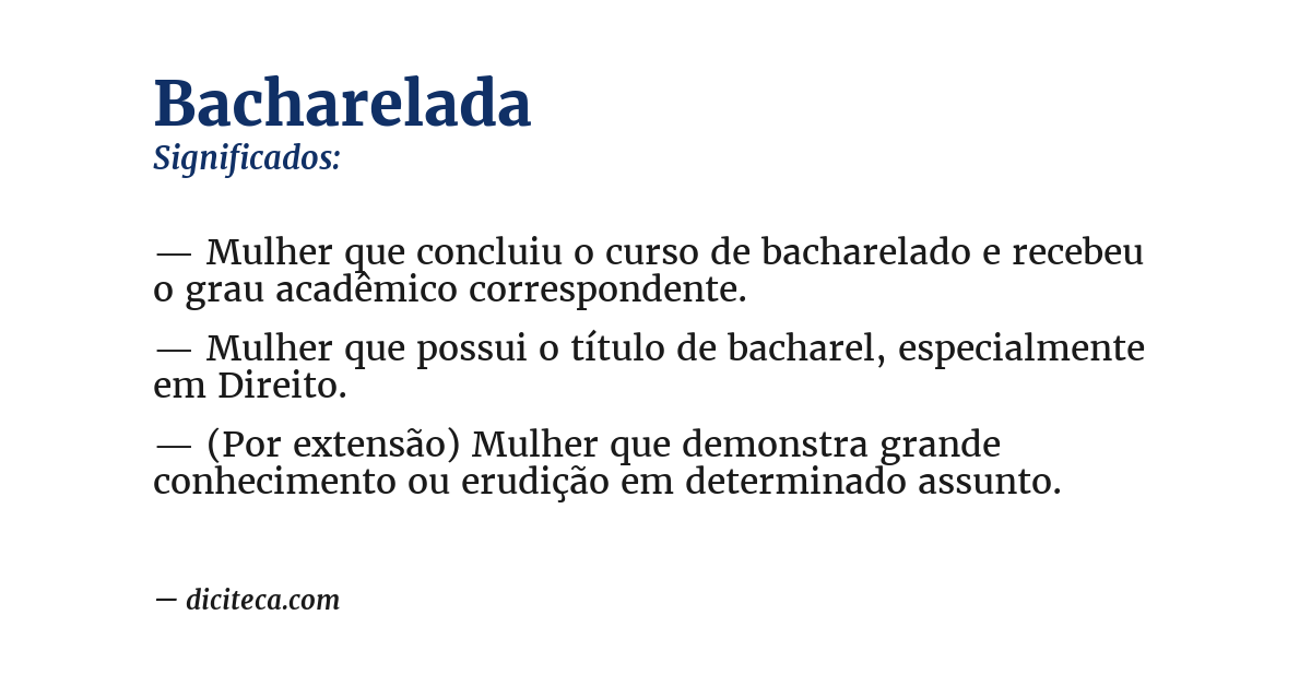 Significado de bacharelada