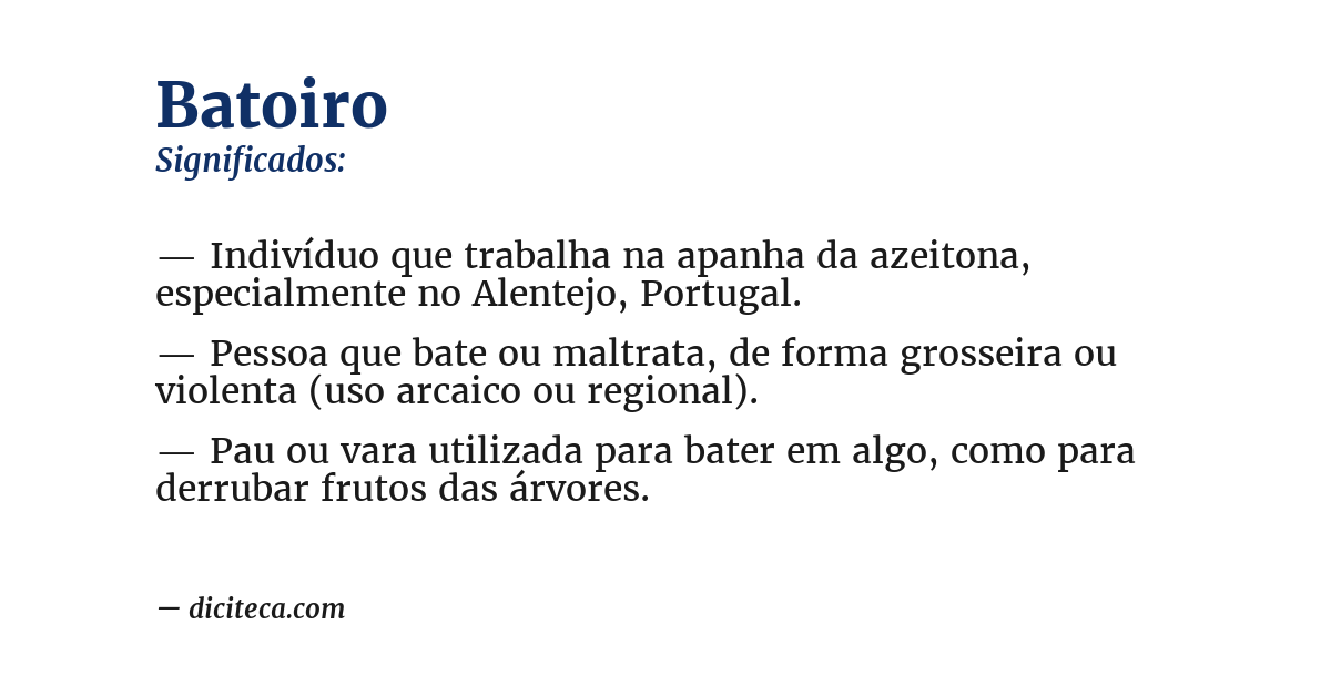 Significado de batoiro