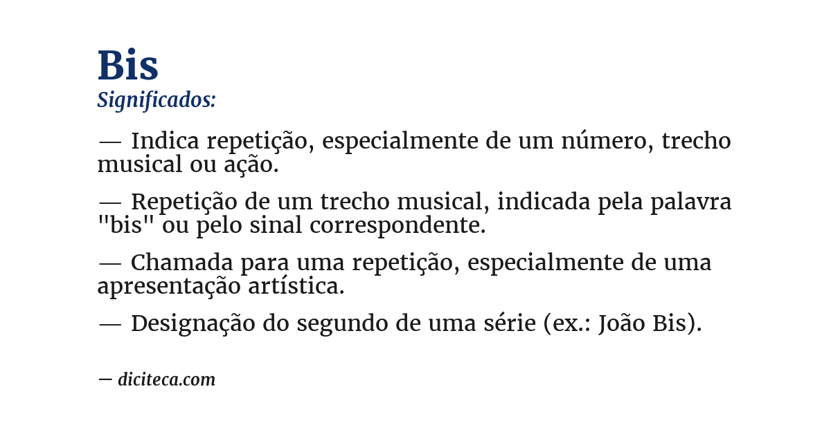 Significado de bis