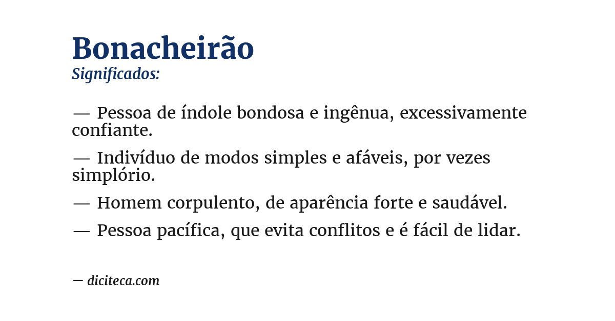 Significado de bonacheirão