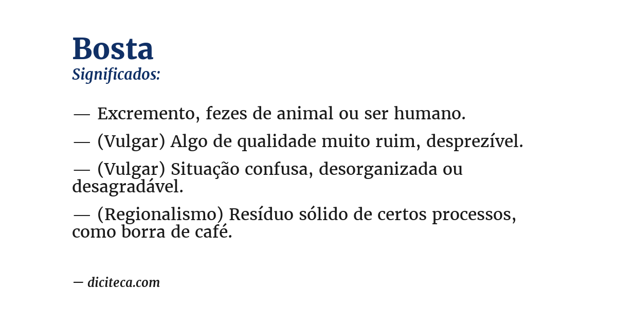 Significado de bosta