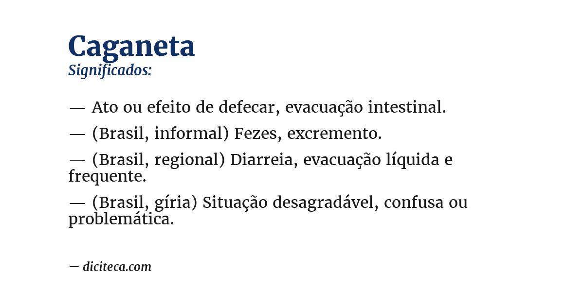 Significado de caganeta