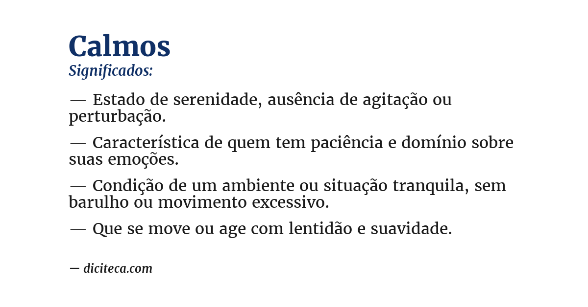 Significado de calmos
