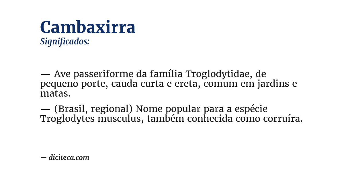 Significado de cambaxirra