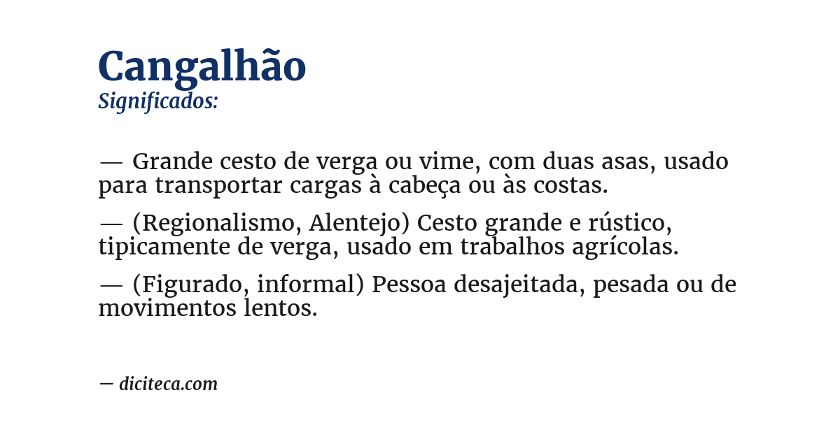 Significado de cangalhão