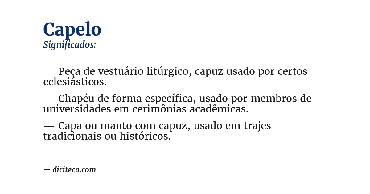 Significado de capelo