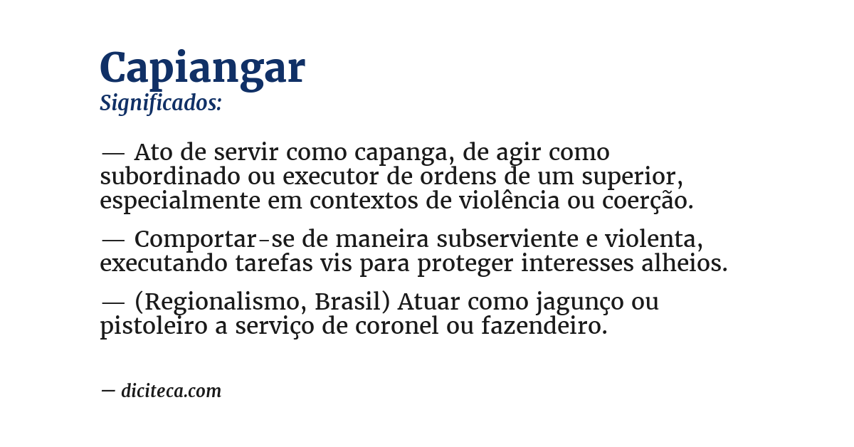 Significado de capiangar