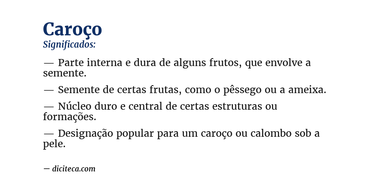 Significado de caroço