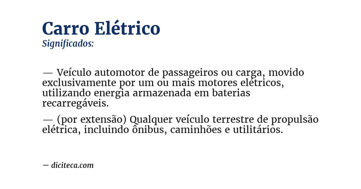 Significado de carro elétrico