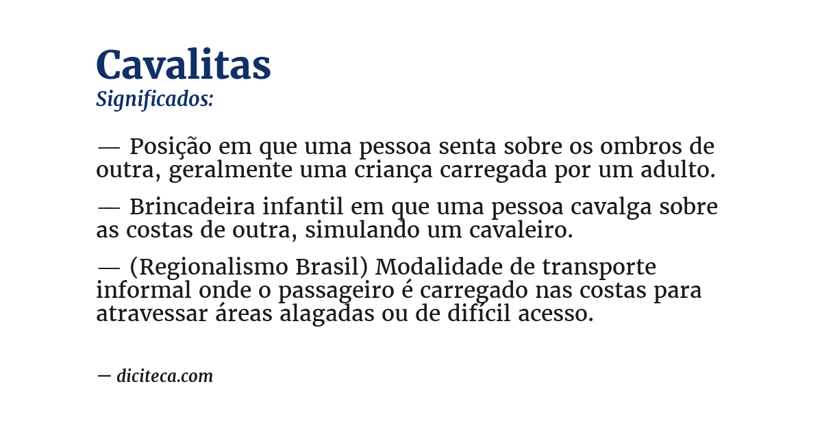 Significado de cavalitas