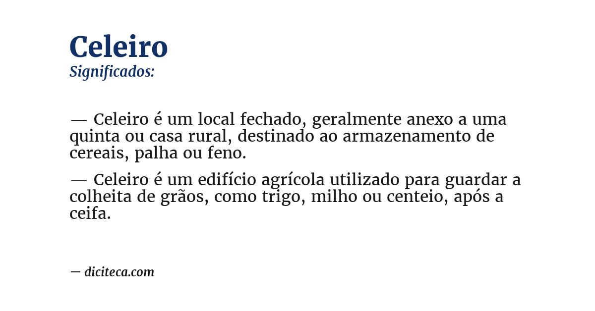 Significado de celeiro