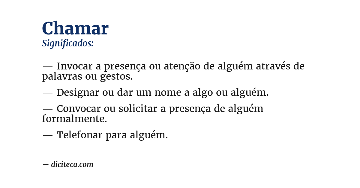 Significado de chamar