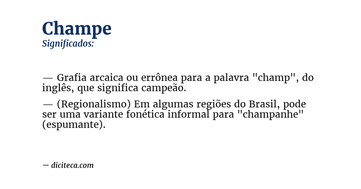 Significado de champe