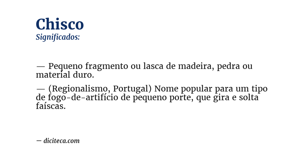 Significado de chisco