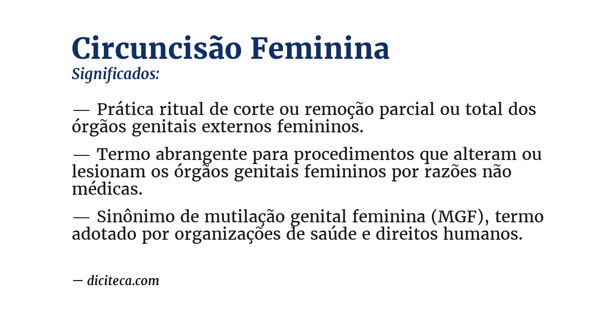 Significado de circuncisão feminina