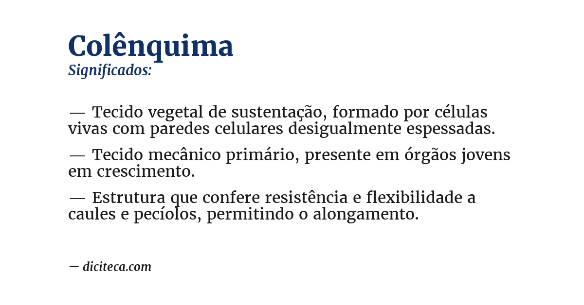 Significado de colênquima