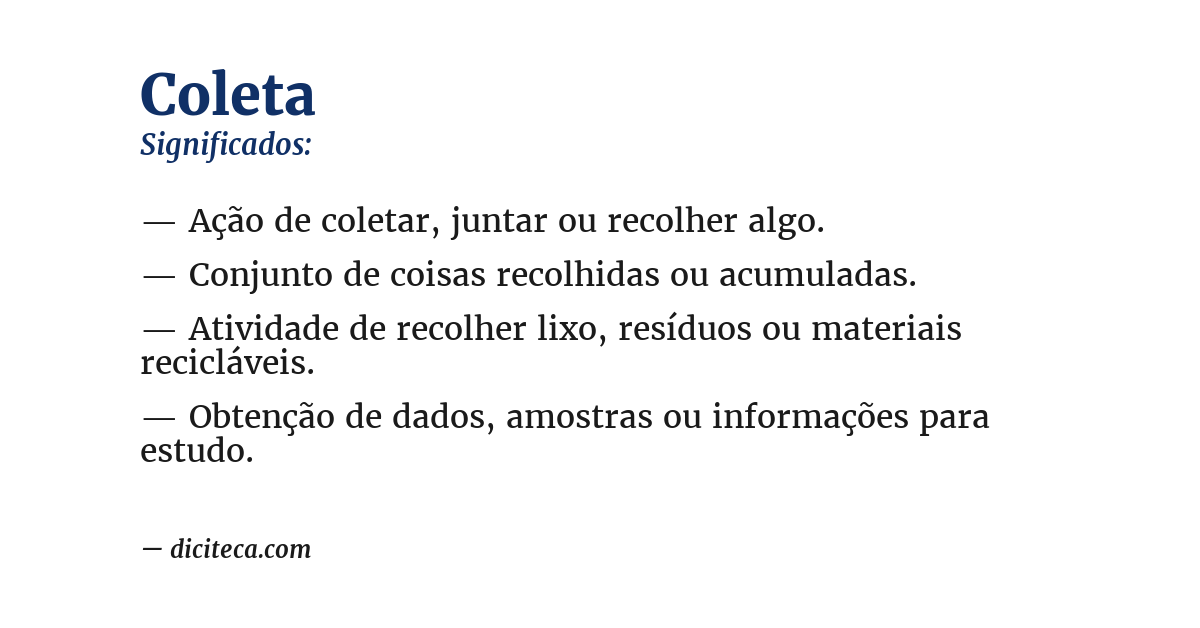 Significado de coleta
