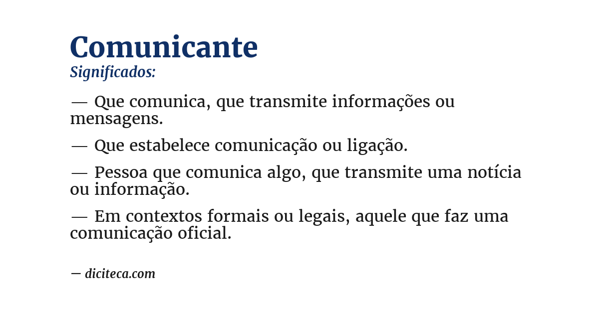 Significado de comunicante
