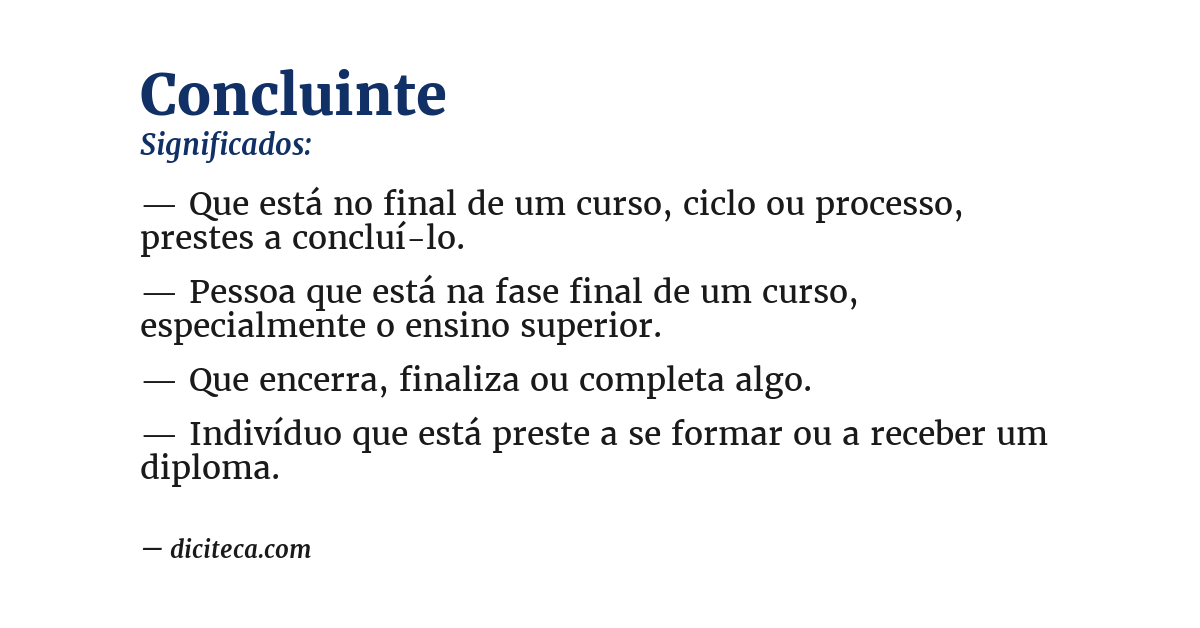 Significado de concluinte