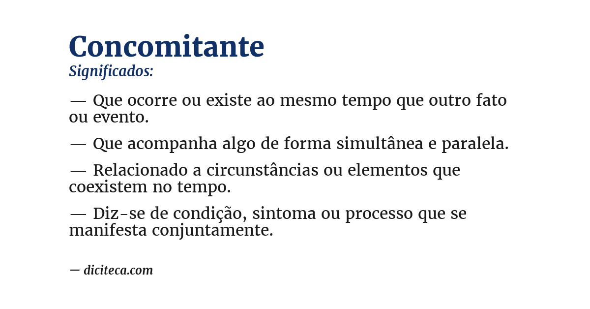 Significado de concomitante