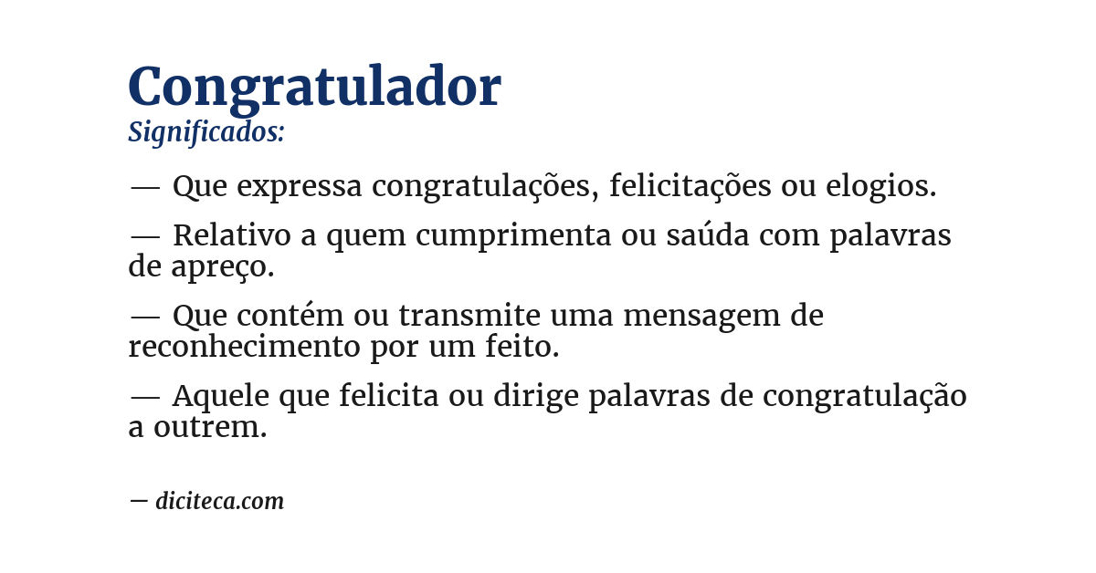 Significado de congratulador