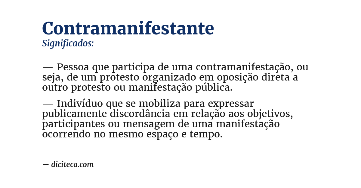 Significado de contramanifestante