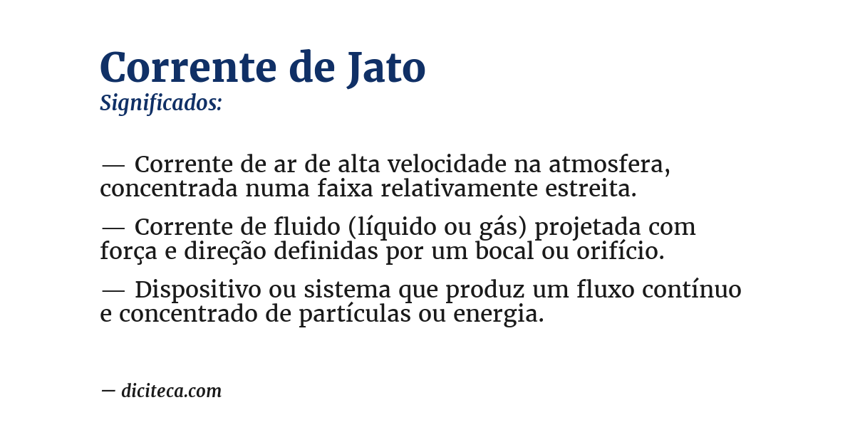 Significado de corrente de jato