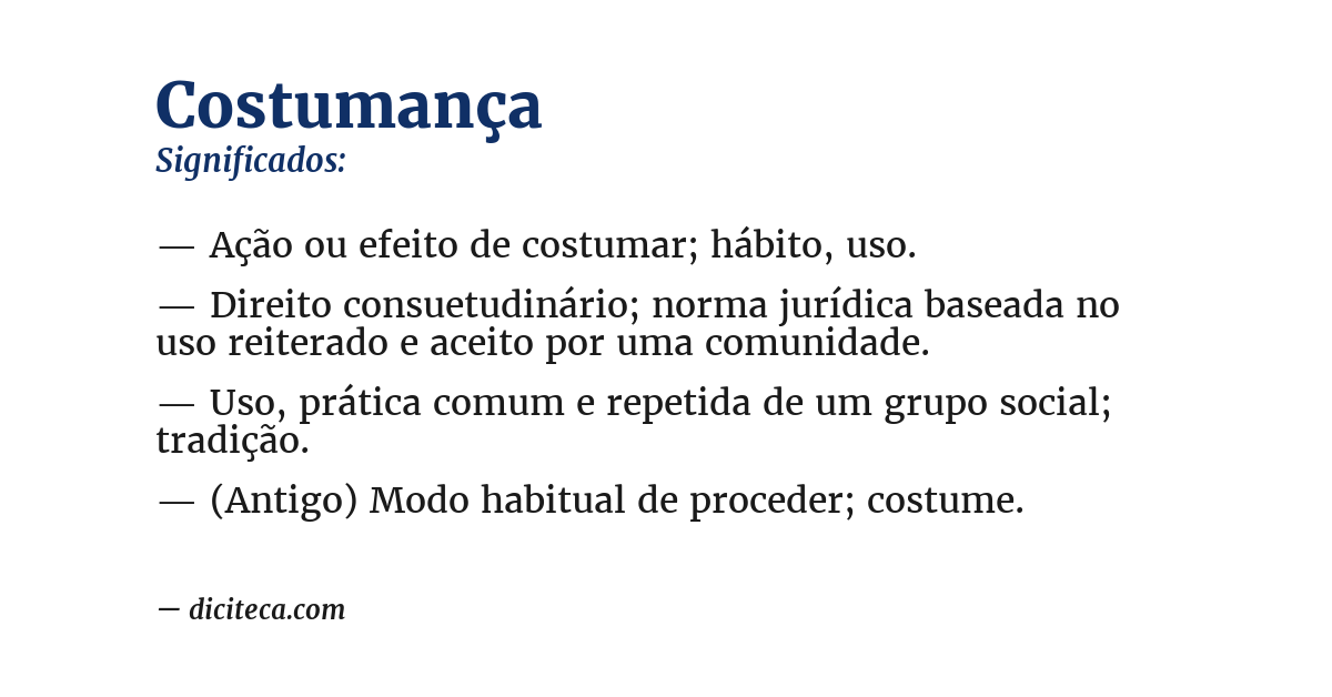 Significado de costumança