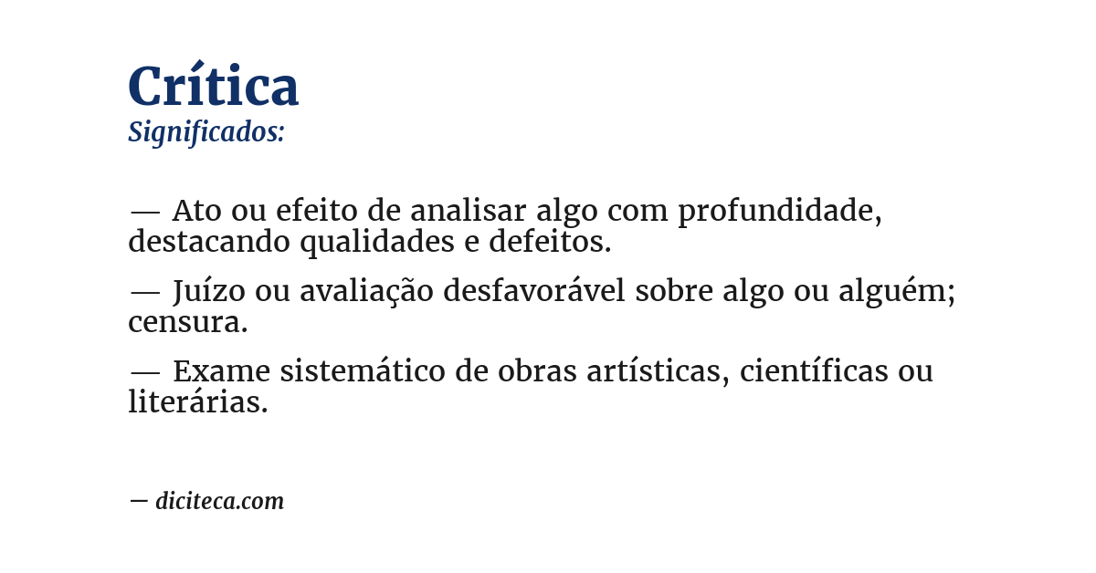 Significado de crítica