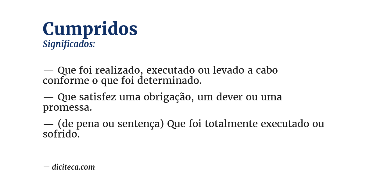 Significado de cumpridos