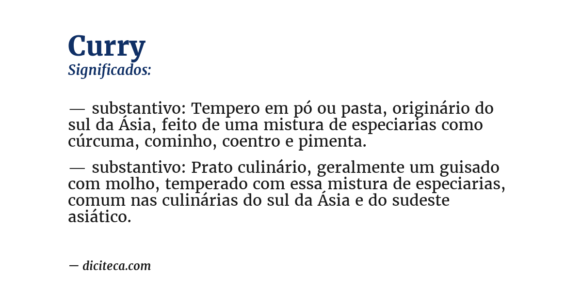 Significado de curry