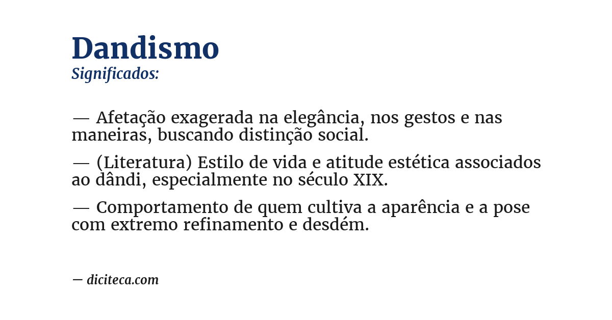 Significado de dandismo