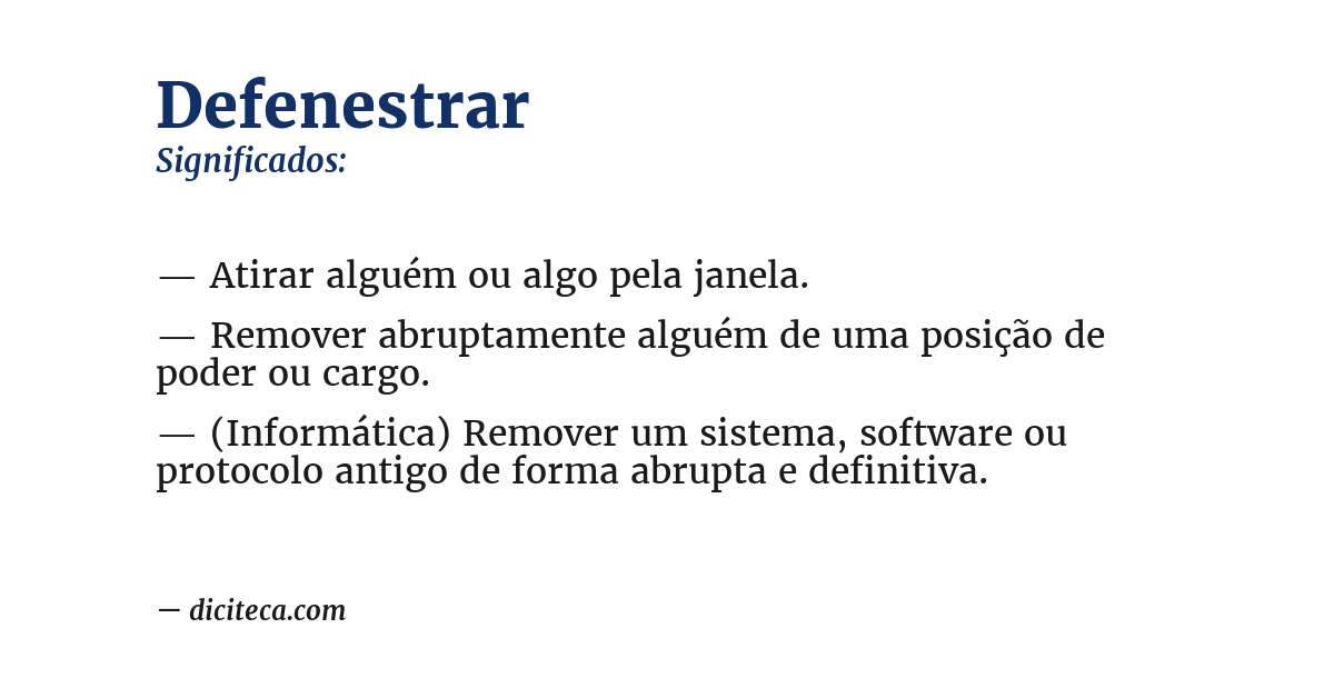 Significado de defenestrar