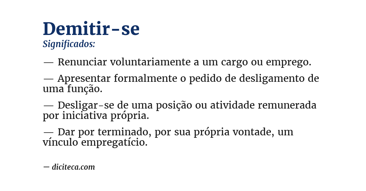 Significado de demitir-se