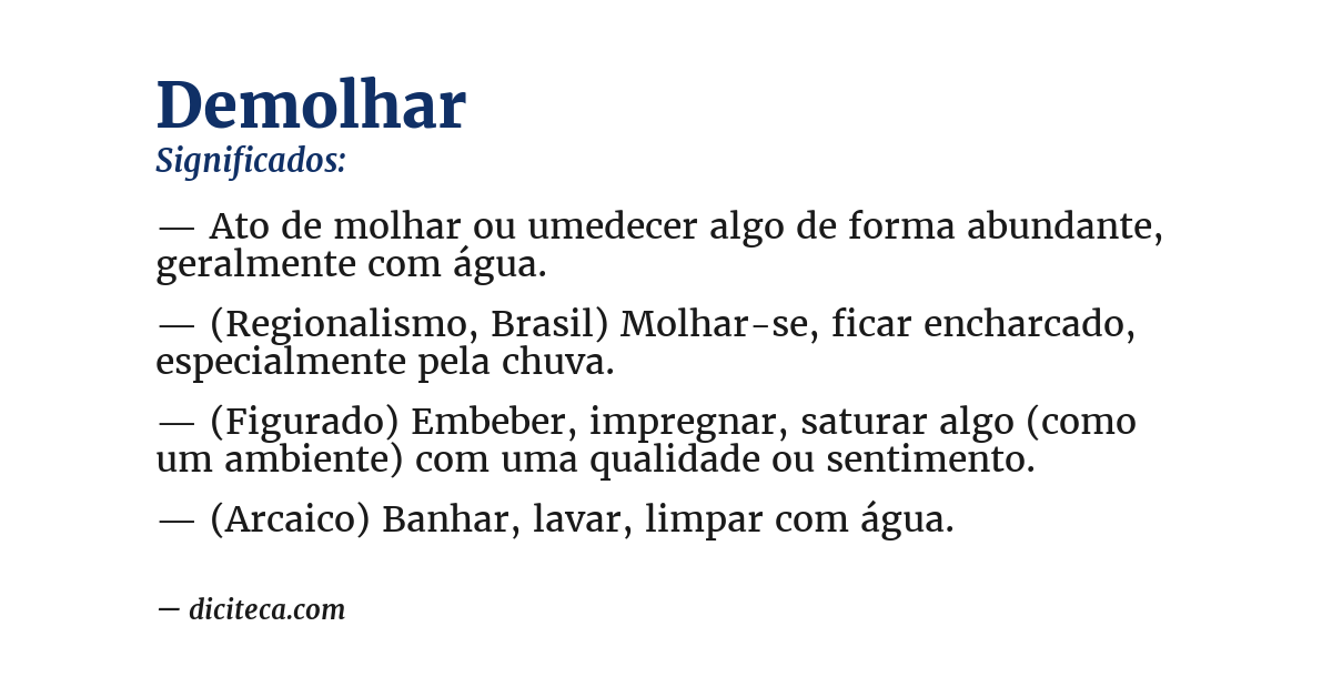 Significado de demolhar