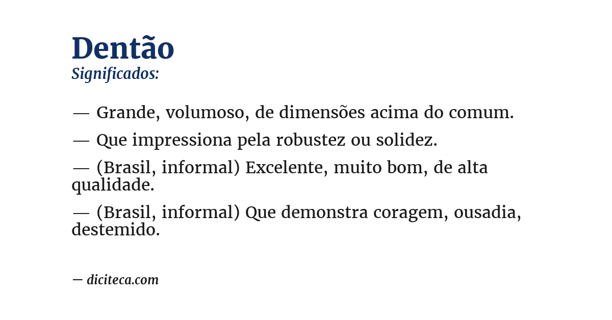 Significado de dentão