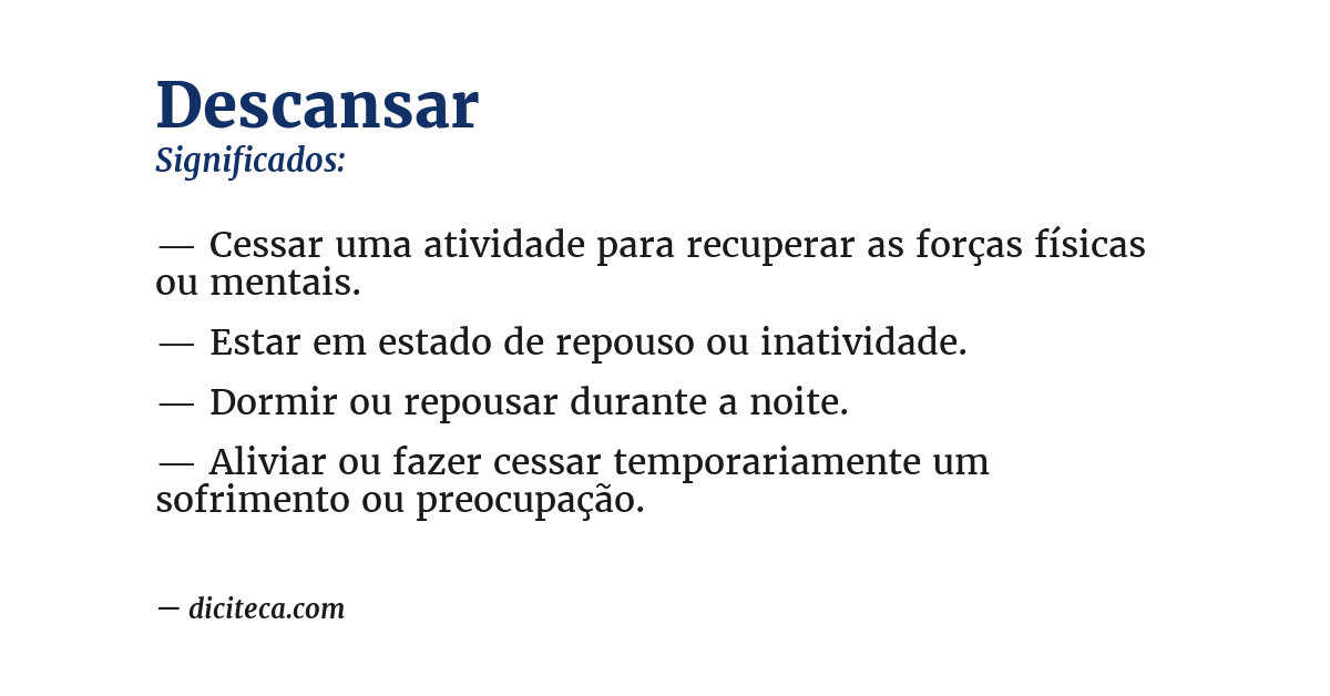 Significado de descansar