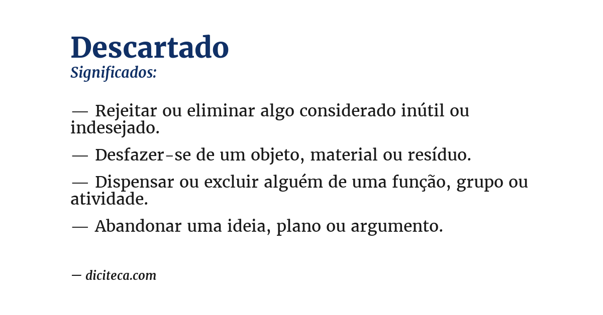 Significado de descartado