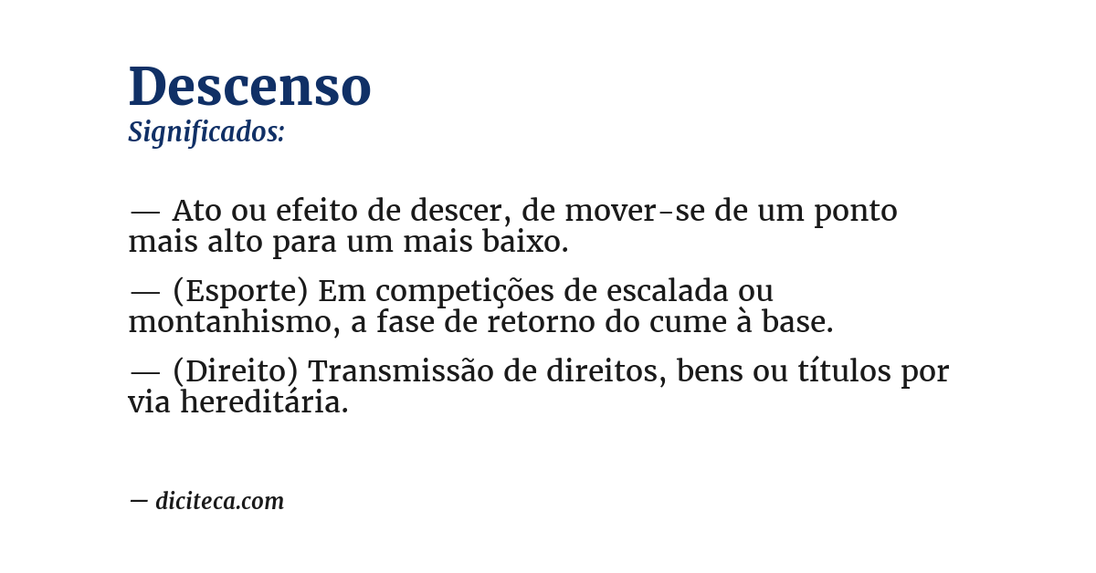 Significado de descenso