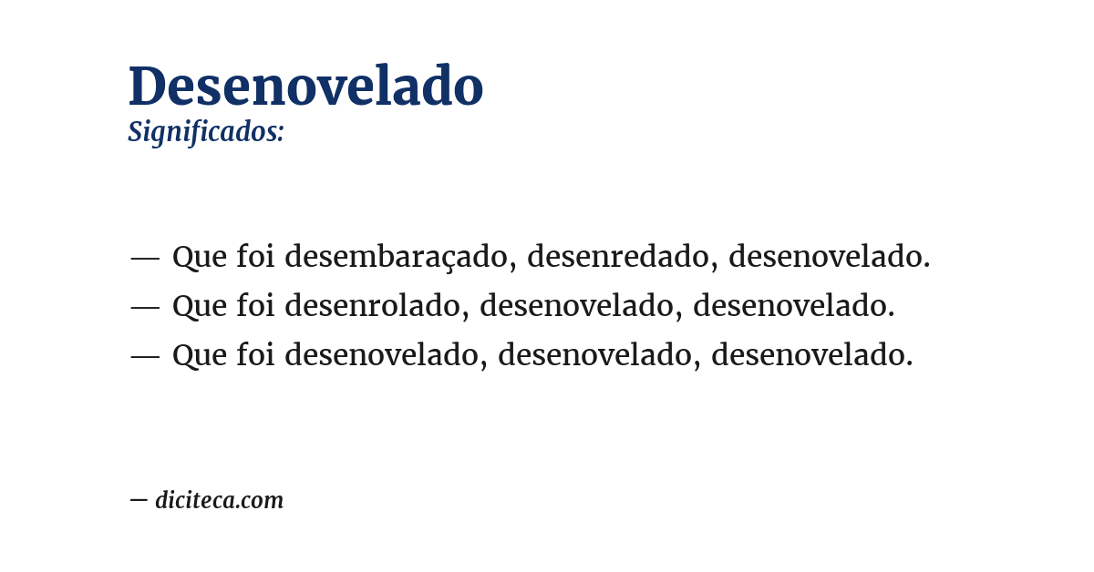 Significado de desenovelado