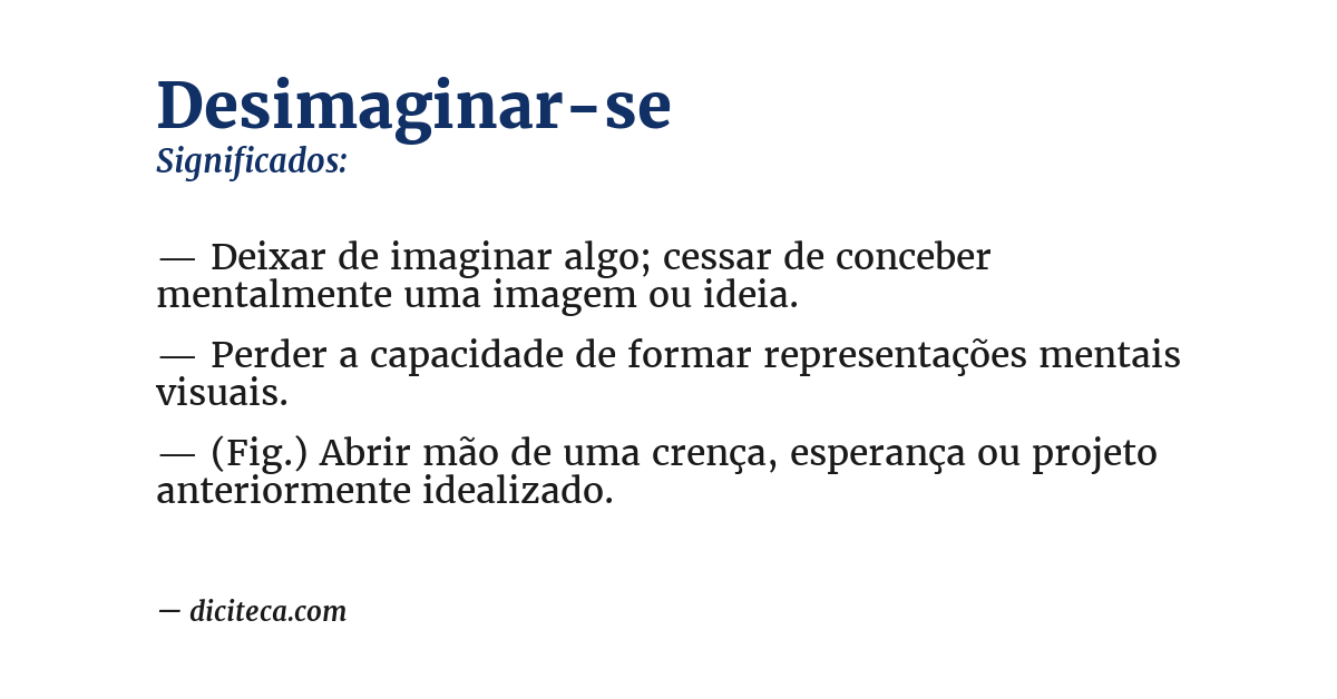 Significado de desimaginar-se