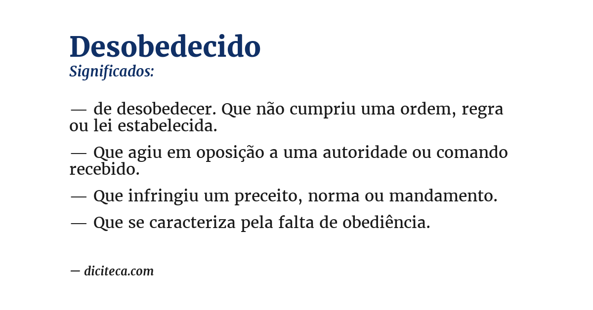 Significado de desobedecido