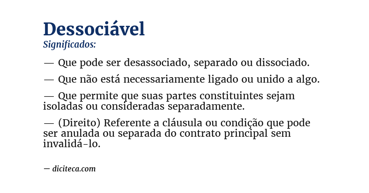 Significado de dessociável