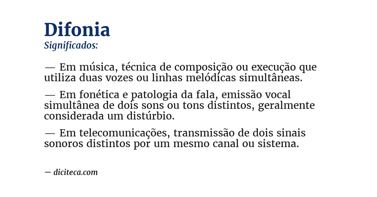 Significado de difonia
